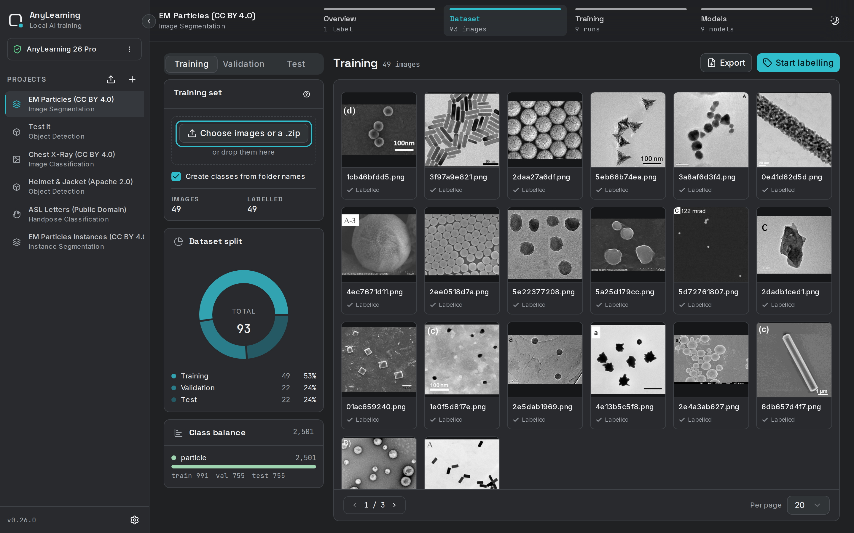 Dataset upload