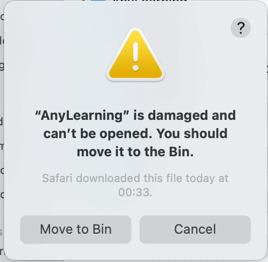 Damaged Warning